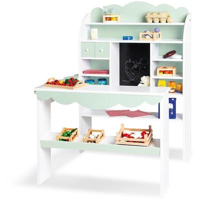 Kaufladen PINOLINO "Wilma", blau (weiß, türkis), Kaufläden, KinderB:82cm H:101cm T:86cm, MDF, B:82cm H:101cm T:86cm