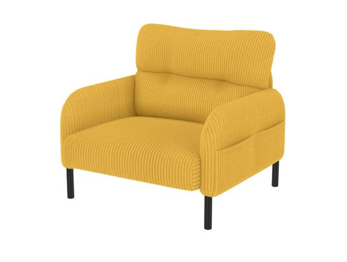 Lvhom Sessel Loungesessel,Polstersessel,Cord,Gelb, 67x79x75 cm, Wohnzimmer, Sessel, Polstersessel
