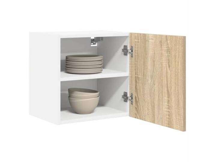 KTHLBRH Riga Hängeschrank, 2 Stück, 40 x 31 x 40 cm, Eiche Sonoma und Weiß Mehrschichtiges Holz, Scharniertür, großer Raum, Küchenutensilien, einfache Wartung