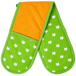 DOPPEL-OFENHANDSCHUH Sterne 18/84 cm, Baumwolle wattiert
