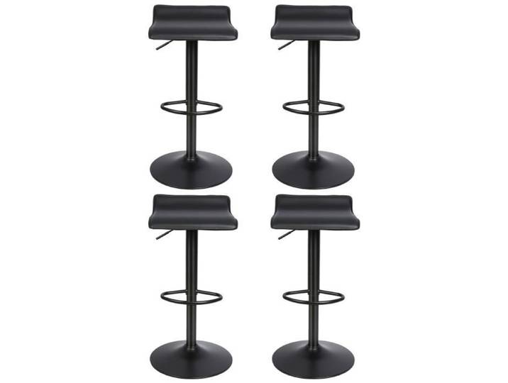Viyiduo TABOURET DE BAR 4×tabourets de bar en cuir dur à plateau carré pivotant à 360° noir