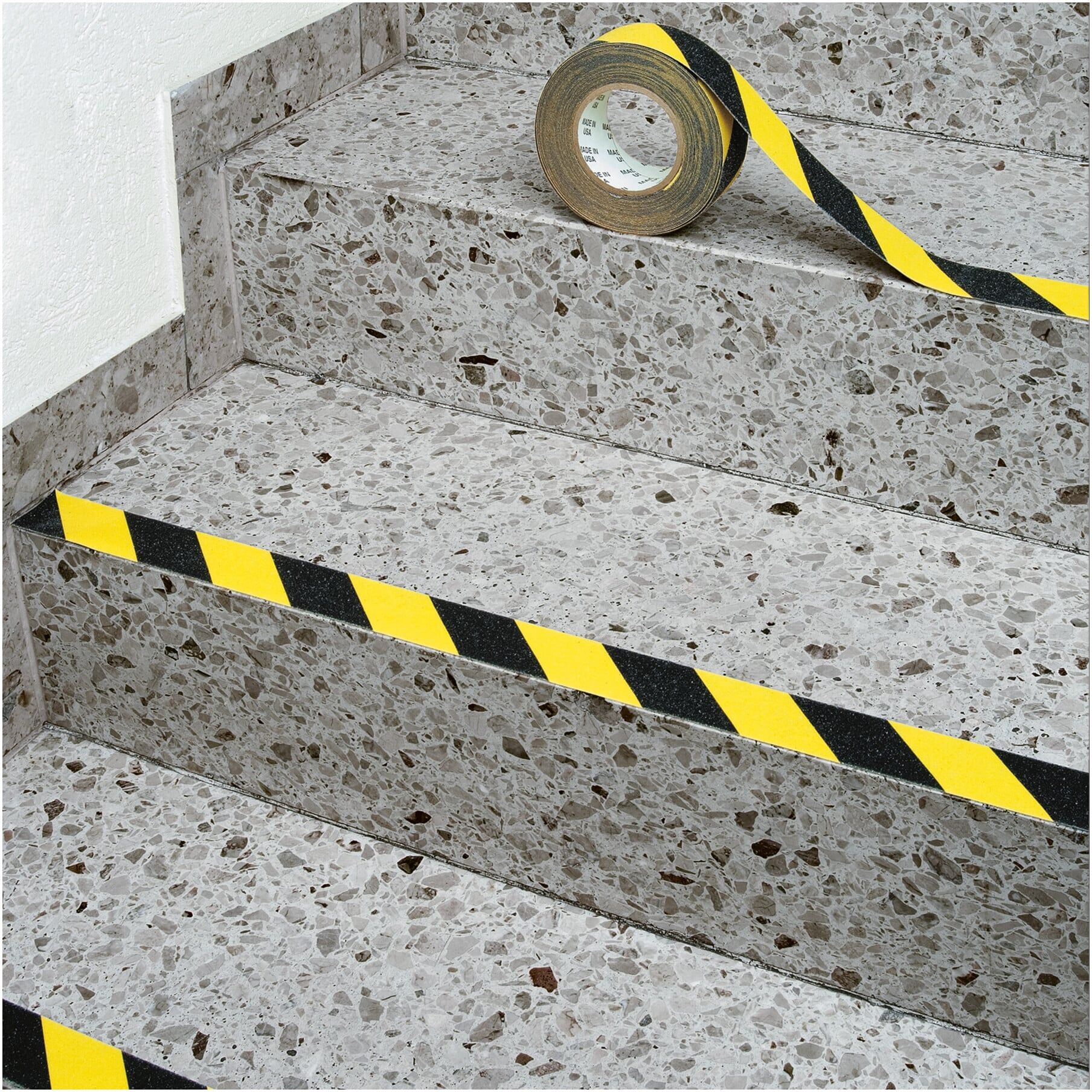 Moravia Antirutsch-Belag gelb/schwarz selbstklebend auf Rolle 50 mm x 18,3 m (265.17.329)