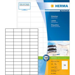 Herma Premium 4609 11200 Etiketten weiß 52.5x21mm, 11200 Stück