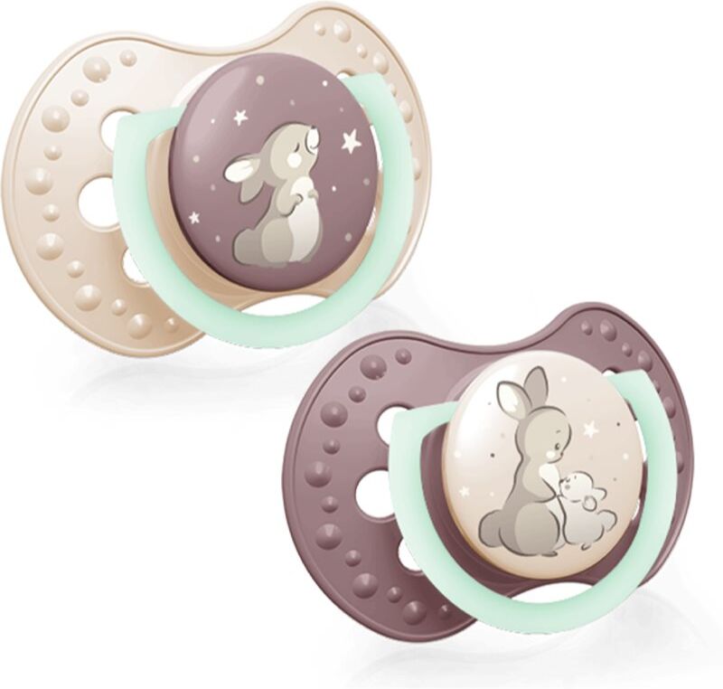 LOVI NIGHT&DAY Girl tétine 18 m+ 2 pcs