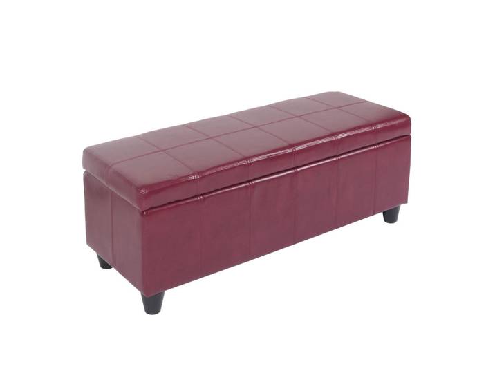 Jamb Sitzbank MIT Aufbewahrung Rot, Leder, 112x45x45 cm, Esszimmer, Bank, Sitzbänke