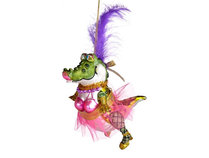 Baumanhänger Go-Go Girl Kroko 8 x 12 x 10cm Grün/Multicolor