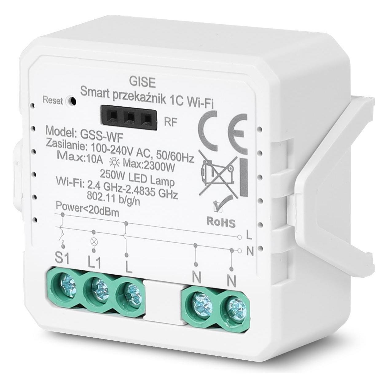 Gise Smart Pojedynczy moduł przekaźnikowy WiFi | Tuya | GSS-WF (Schaltaktor) (GSS-WF)