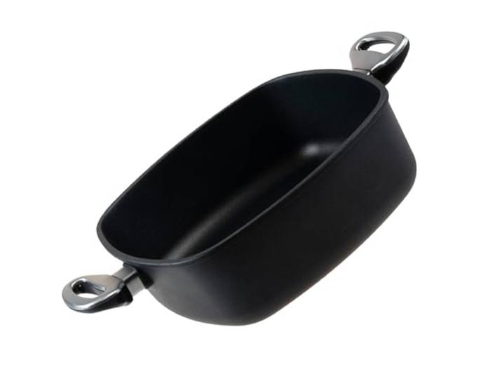 Harecker Viereckpfanne 28x28x10 cm Aluguss mit 2 Griffen Antihaft ohne PFOA für Induktion, Gas, Ceran & Elektro backofenfest bis 240 °C groß, robust & vielseitig Made in Germany
