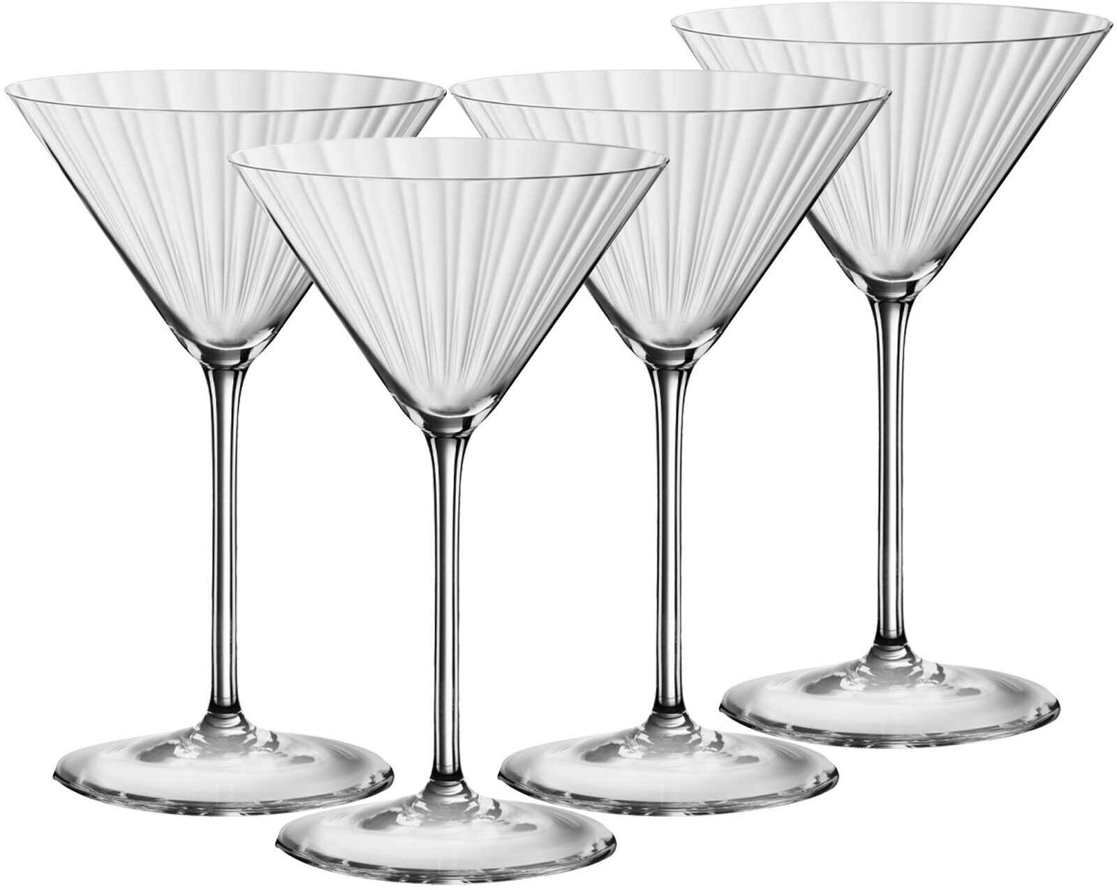 Martiniglas SPIEGELAU "Martinigläser Lifestyle 220 ml 4er Set transparent", bunt (transparent), Glas, Trinkgefäße, Martiniglas