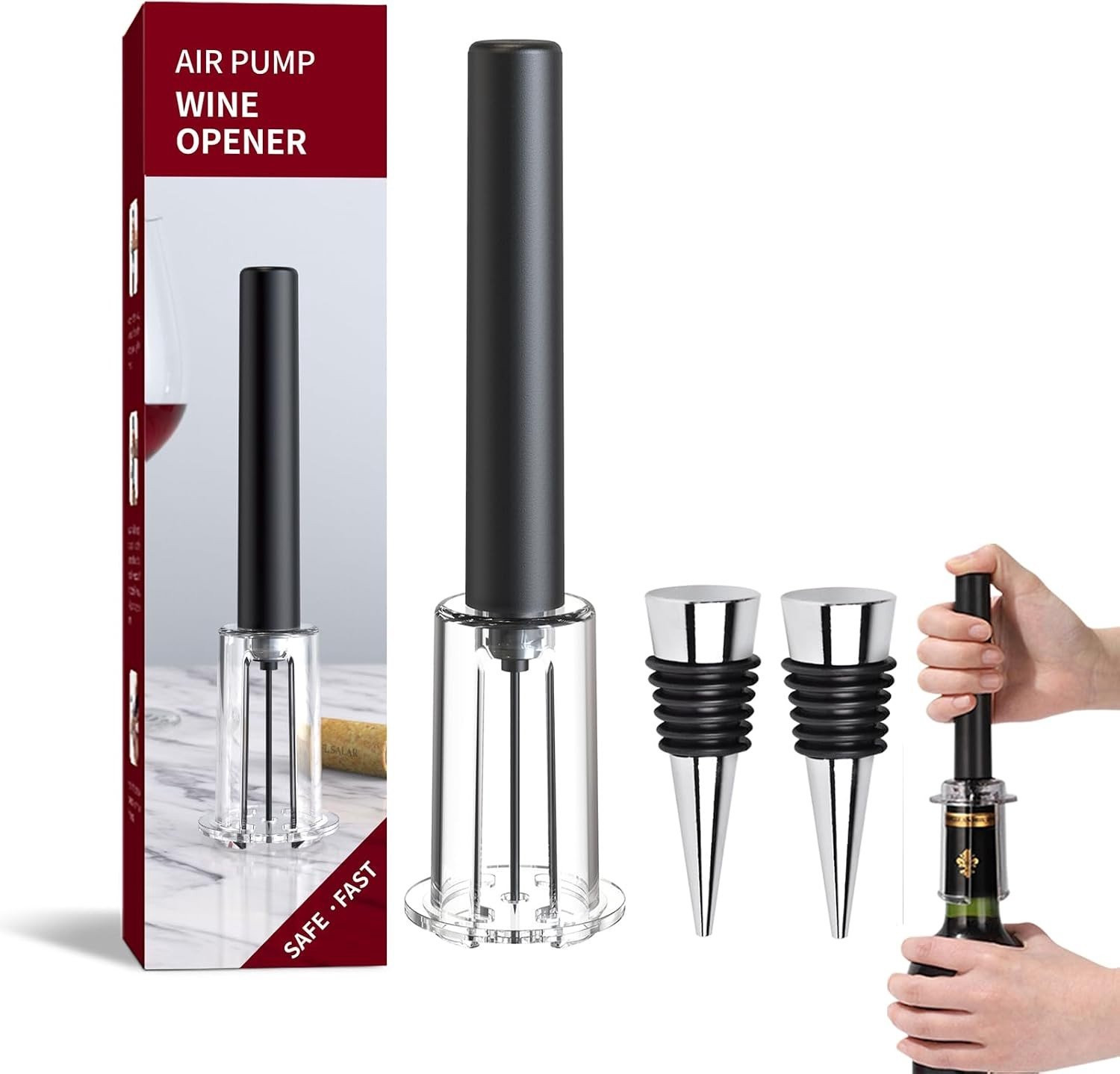 Corkscrew Set met Luchtdruk inclusief 2 Wijnfles Stoppen