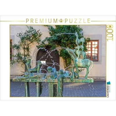 CALVENDO Puzzle Brunnen der Bremer Stadtmusikanten, Erfurt | 1000 Teile Lege-Größe 64x48cm Foto-Puzzle für glückliche Stunden