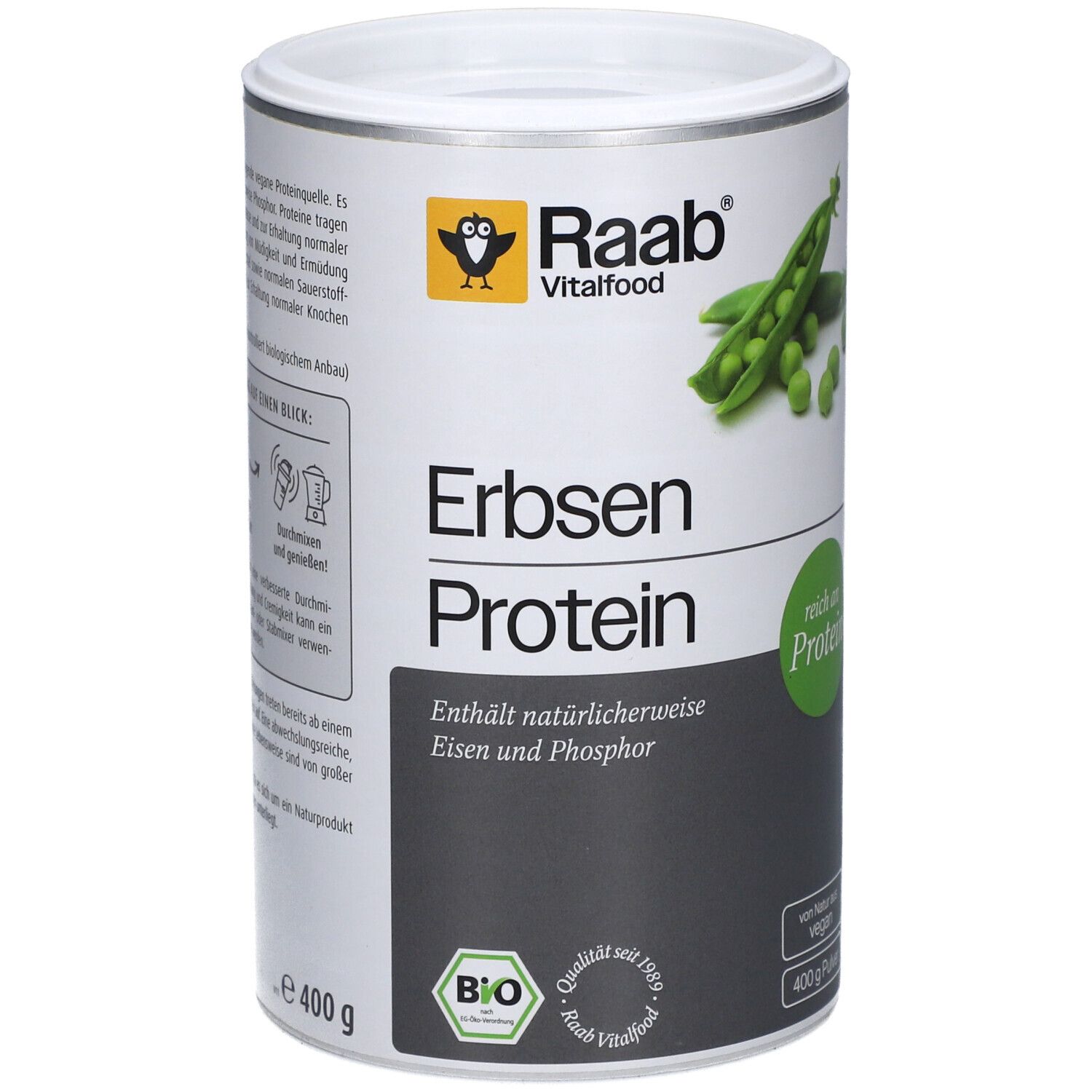 Raab Vitalfood Erbsen Protein Bio Pulver 400 g