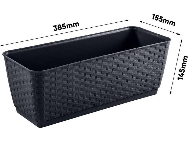 Prosperplast bloempot - balkonpot met Ratolla haken - umbra