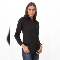 Chef Works® Damenbluse Basic ESSENTIAL, Balck, Größe S