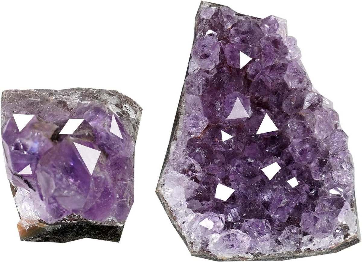 Provento Paarse Amethist Kristallen Cluster voor Huisdecoratie, 2 stuks, 10g