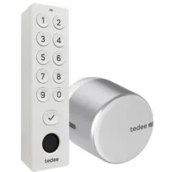 Tedee, Zutrittskontrolle, Go 2 Aluminium mit Keypad Pro (Elektronische Zahlenkombination, Fingerabdruck)
