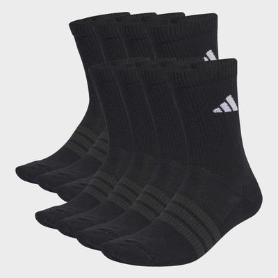 Sportsocken ADIDAS PERFORMANCE "ESSENTIALS CREW SOCK, GEDÄMPFT, 10 PARA", Damen, Gr. S (37/39), schwarz (schwarz, weiß), Obermaterial: 56% Baumwolle, 40% Polyester, 3% Elasthan, 1% Polyamid, Socken Sportsocken