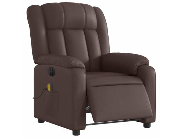 vidaXL Massagesessel Elektrisch Braun Kunstleder