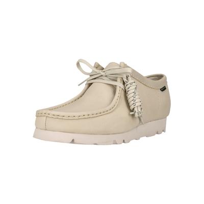 Schnürschuh CLARKS "Wallabee GTX", Herren, Gr. 43, Kunstfaser, beige, Leder, Schuhe Schnürschuh, im klassischen Design