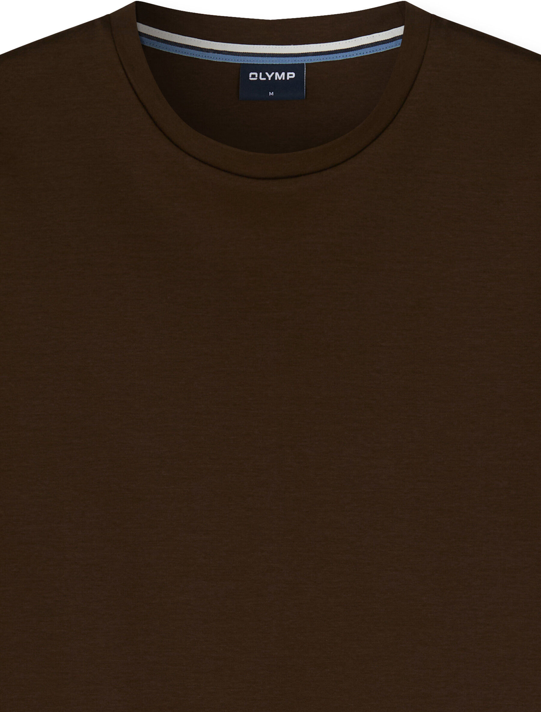 T-Shirt OLYMP "OLYMP Casual Wirk, T-Shirt", Herren, Gr. M, braun, 100% Baumwolle, Shirts T-Shirt