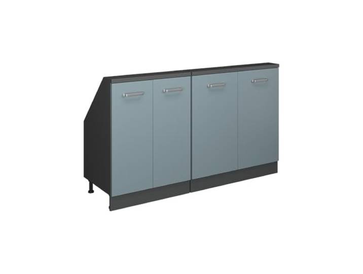 Vicco Dachschrägenschrank-Set Rion, Blau-Grau/Anthrazit