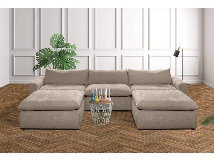 Repose-pieds Nizza 102 x 102cm Gris/Taupe