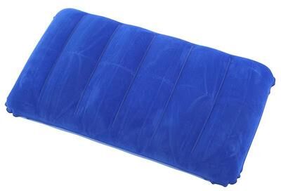 Inspired Finds TravelEase Flocked Inflatable Neck Pillow Ultra Compact Support For Travel, Camping & Business Trips medium Blue