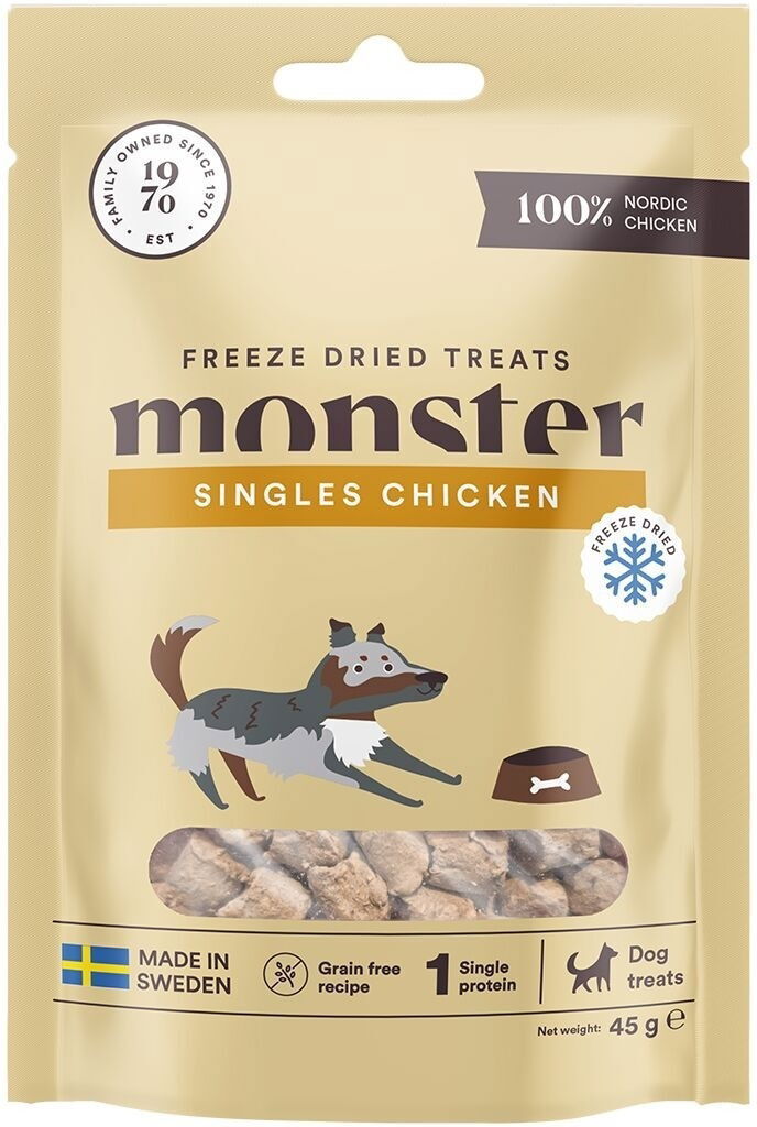 Monster Pet Food Monster Dog Treats Freeze Dried Chicken 45 g