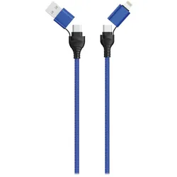 2GO 797368 USB Kabel 1,2 m USB A/USB C USB C/Lightning Schwarz, Blau