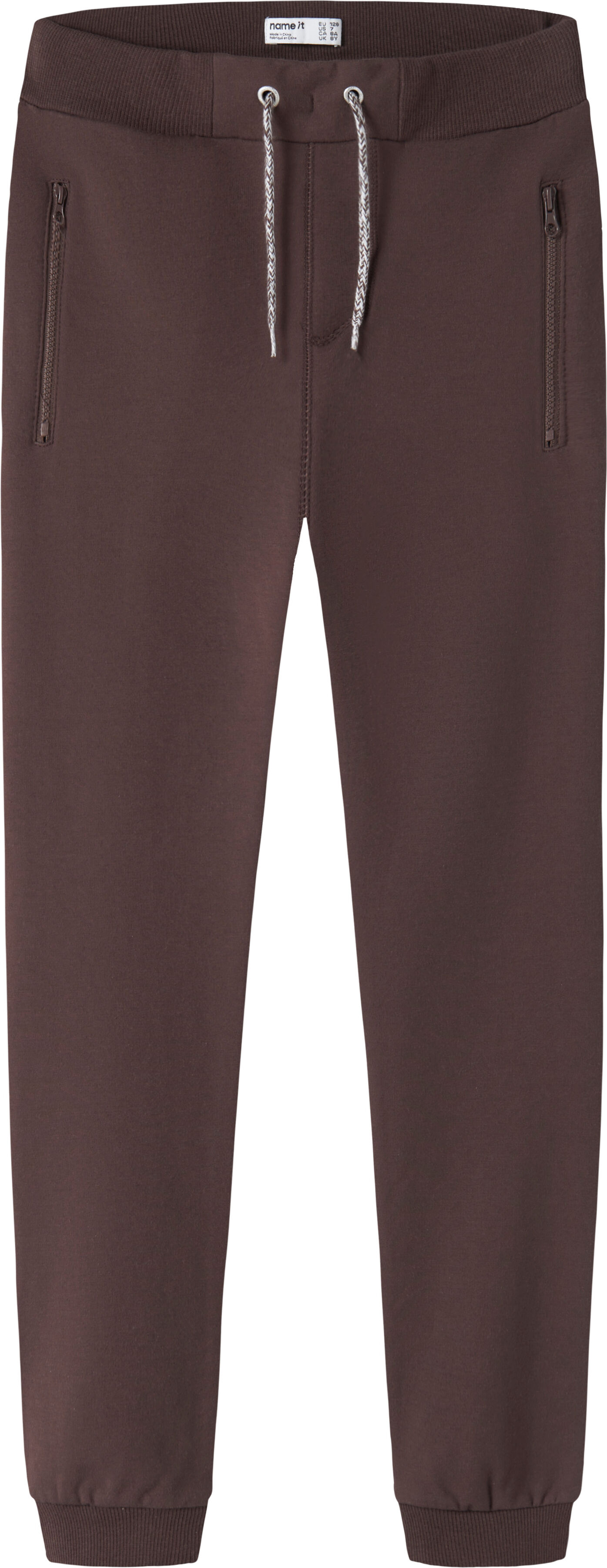 Trainingshose NAME IT "NKMHONK BRU SWE PANT NOOS", Jungen, Gr. 146, N-Gr, french roast, Web, Obermaterial: 95% Baumwolle, 5% Elasthan, unifarben, regular fit knöchellang, Hosen Trainingshose french roast 146, N-Gr