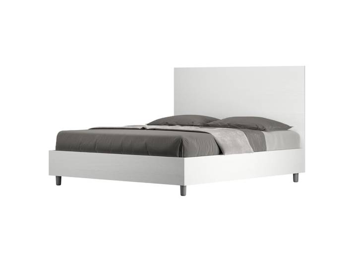 Lit coffre 160x190 effet bois frêne blanc