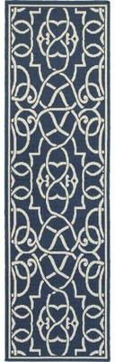 Style Haven Martinique Trellis Indoor Outdoor Blue/Off-White Rug