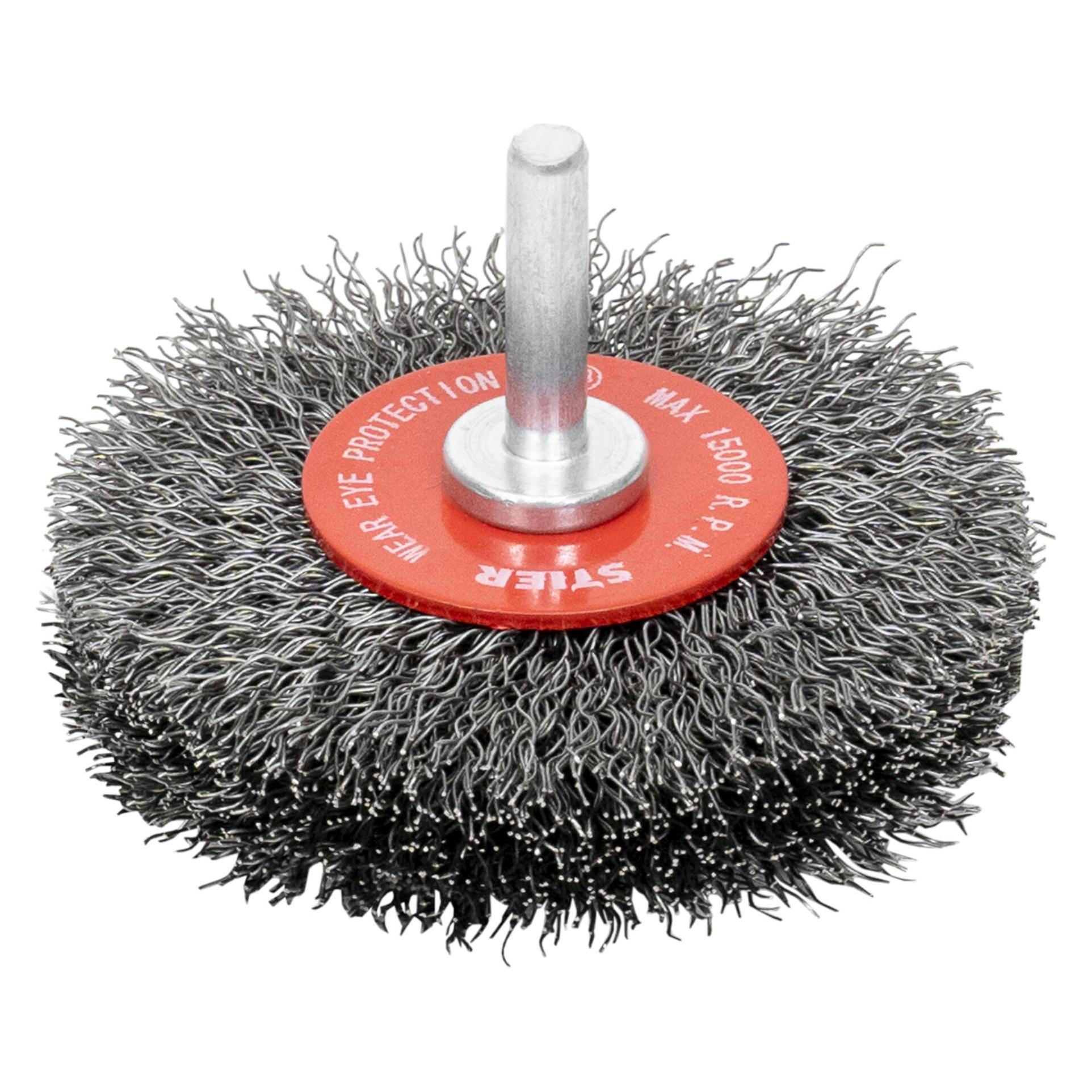 Stier Rundbürste Ø 70 mm, Schaft-Ø 6 mm, 0,3 mm, gewellt, Stahl (85189421)