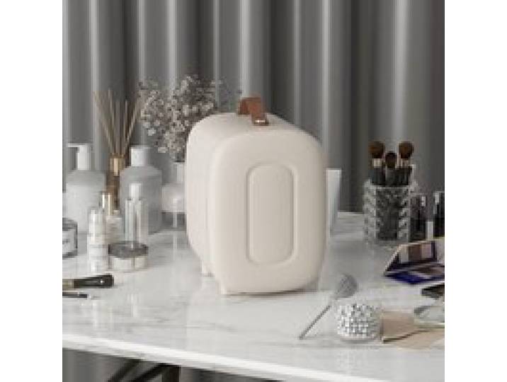Mini-bar - Mini Frigo réfrigérateur 4L cosmétique portable - Fonction chaud/froid - Pour boissons fruits cosmétiques -Blanc crème
