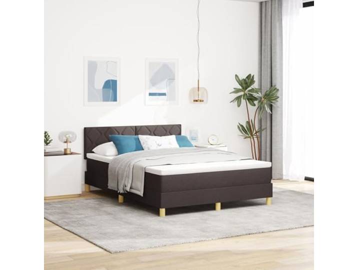 SKTQYQO Boxspringbett mit dunkelbrauner Matratze Multifunktionales Bett Mehrzweckbettrahmen Geeignet für Hotels und Studios 140x190cm Stoff