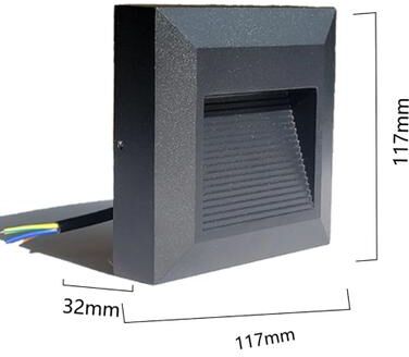 Inspire Curations Universal Waterproof Outdoor LED Surface Mounted Wall Light 12V 220V Garage & Entrance Lamp 117x117c Cool Light 12v