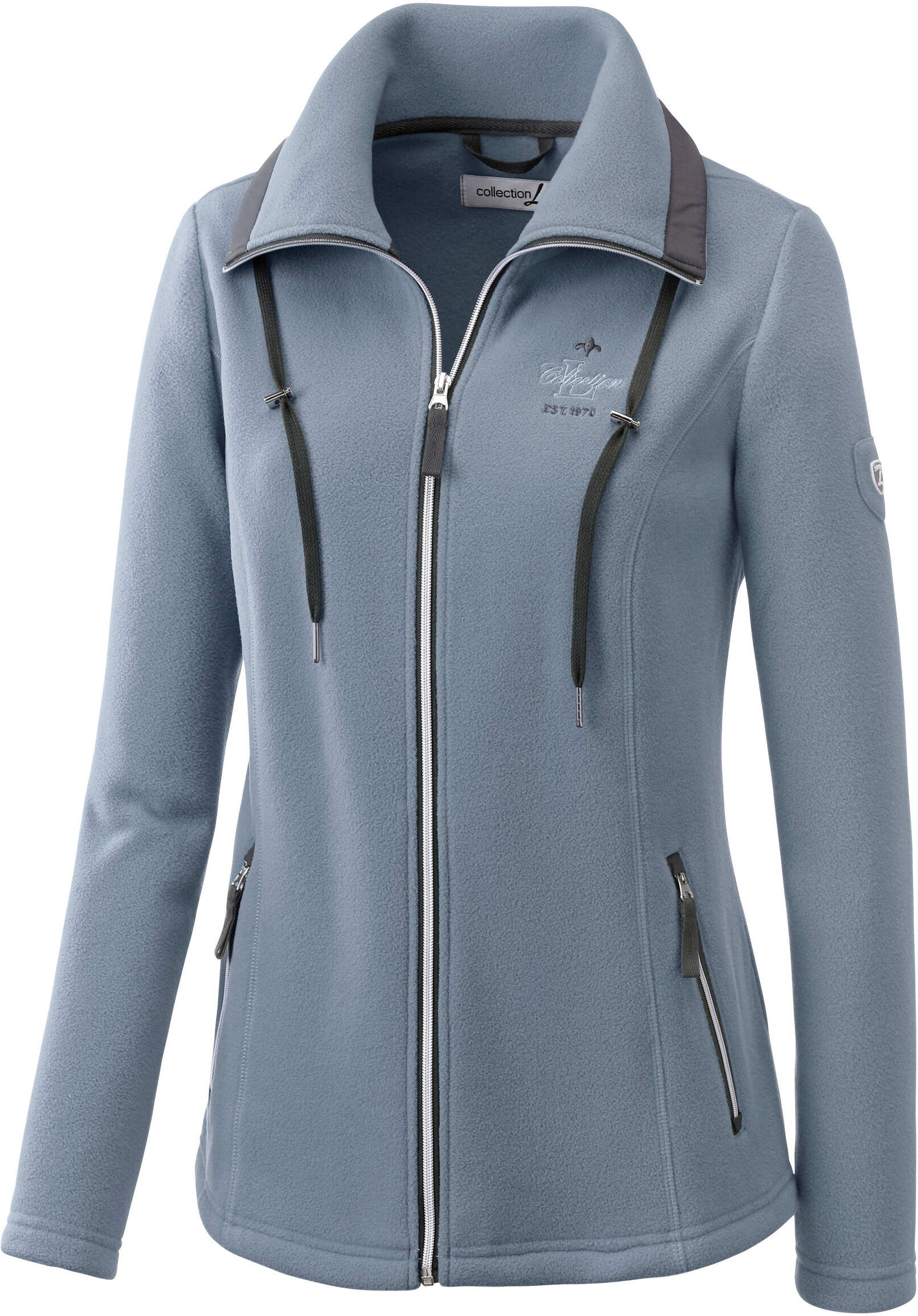 Fleecejacke WITT "Fleece-Jacke Fleecejacke mit schrägen Reißverschluss-Taschen", Damen, Gr. 44, bleu, Fleece, , Sportlich, Jacken Fleecejacke