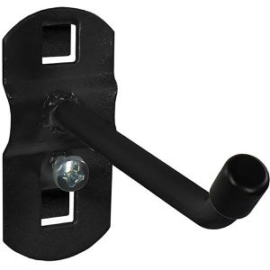 ADB Werkzeughalter 73104, schwarz, für Lochwand, mit schrägem Hakenende 45°, aus Metall, 75 mm