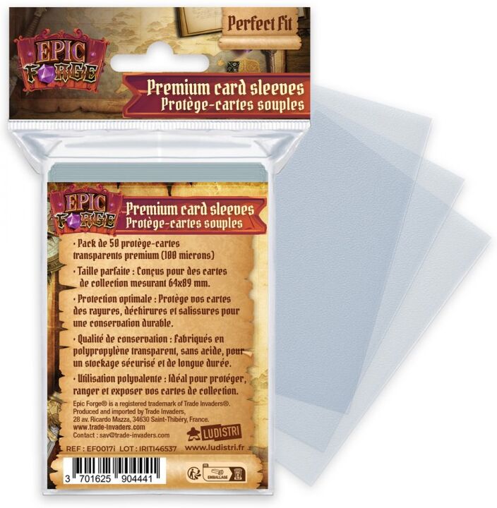 Rio 50 Protège-cartes souples Perfect Fit (64 x 89 mm) 100 microns - EPIC FORGE