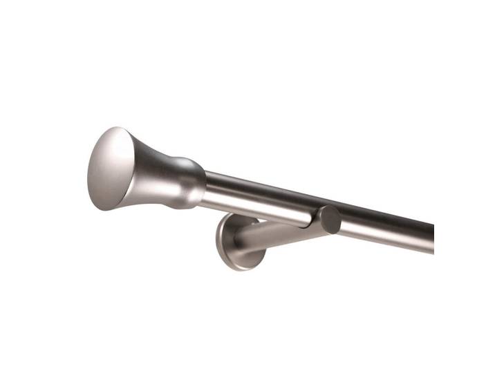 Deco-Raum Gardinenstange 1-Lauf Kegel, Silberfarben, Metall, 430 cm, Heimtextilien, Vorhänge, Vorhangstangen, Vorhangstangenset