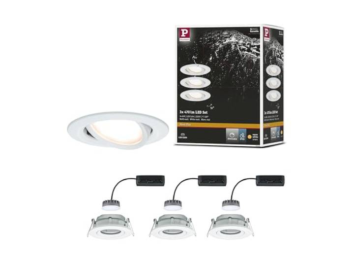 Spot encastré LED Paulmann Nova Plus\, kit de 3 pièces\, dimmable\, IP65\, 2700 K