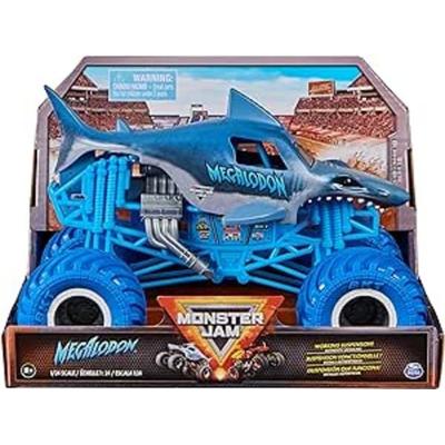 Monster Jam, offizieller Megalodon Monster Truck, Druckguss-Fahrzeug zum Sammeln im Maßstab 1:24, Spielzeug für Kinder ab 3 Jahren