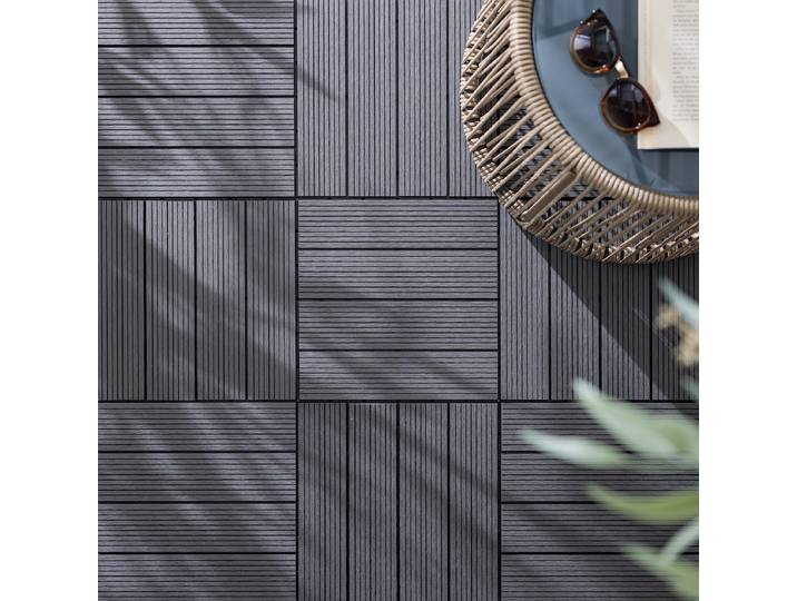 22er-Set Terrassenfliese Thish 30 x 2 x 30cm Grau