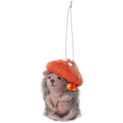 Christbaumschmuck Igel Wolle 9cm Figur 1 Stück sortiert Bruchfest Weihnachtsbaum Anhänger Weihnachten Weihnachtsbaumschmuck Tiere Igel Braun Rot