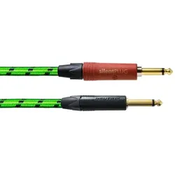 Cordial BLACKLIGHT EDITON 3 PP-G-SILENT, 3,0m, Klinke 6,3, NEUTRIK 2 x Klinke mono schwarz gold, SILENT