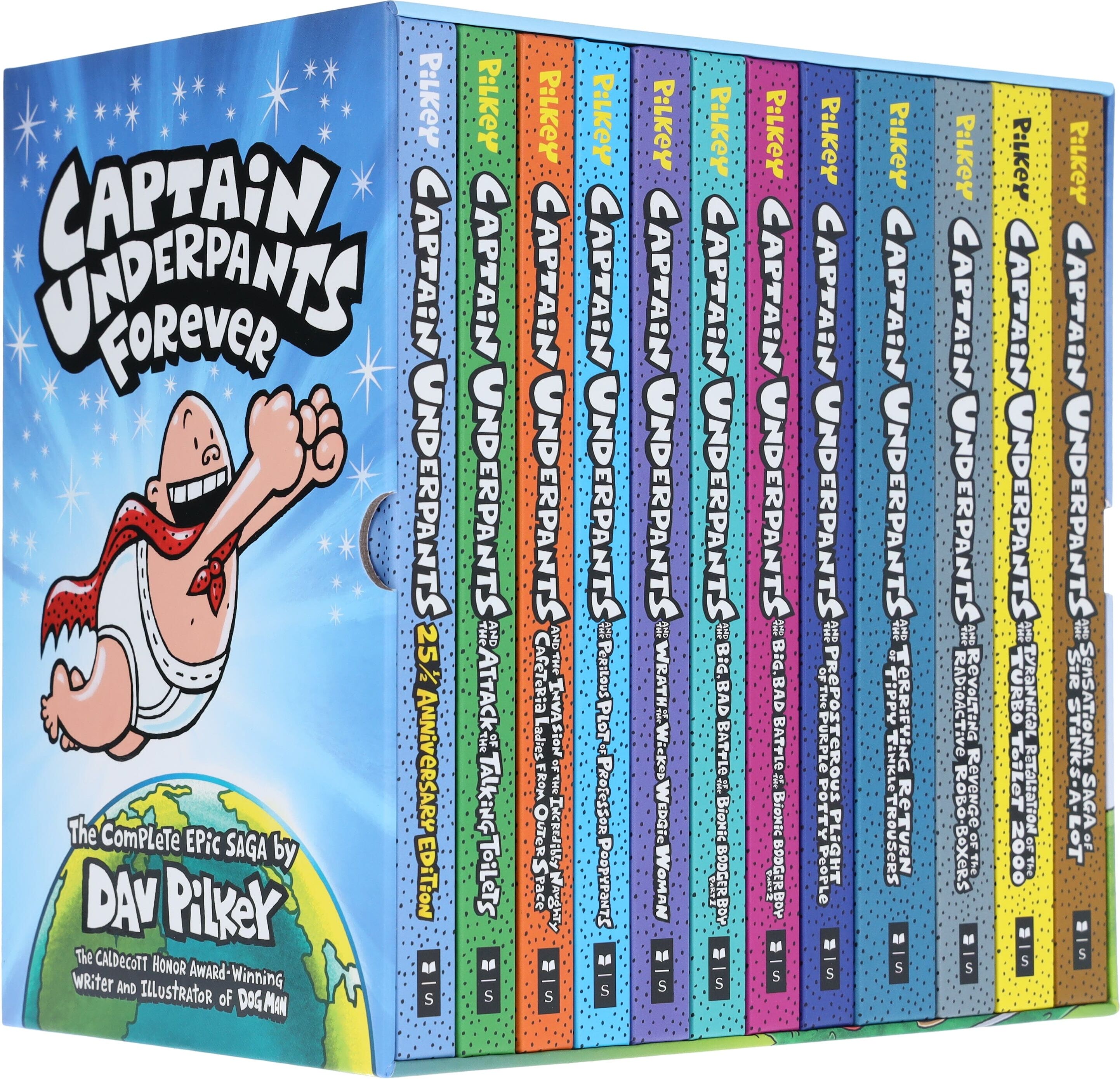 Captain Underpants Forever Full Color Series by Dav Pilkey Illustrated 12 Books Collection Box Set - Ages 7+ - Hardback Scholastic