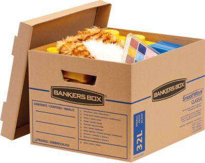 Umzugsbox SmoothMove, 2-lagige Wellenpappe, abnehmbarer Deckel, Beschriftungsfeld, H 260 x B 325 x T 375 mm, 32 L, 10 Stück