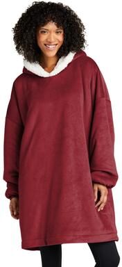 Port Authority BP41 Mountain Lodge Wearable Blanket in Red Rhubarb size OSFA   Polyester