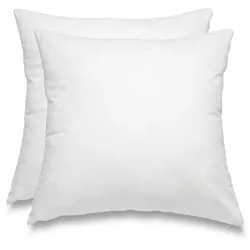 wometo 2 Stück / 2er Set Federkissen 100% Federn 45x45 - 500g OEKO-TEX Kissen / Füllkissen mit Bezug aus 100% Baumwolle weiß / Innenkissen / Kissenfüllung /