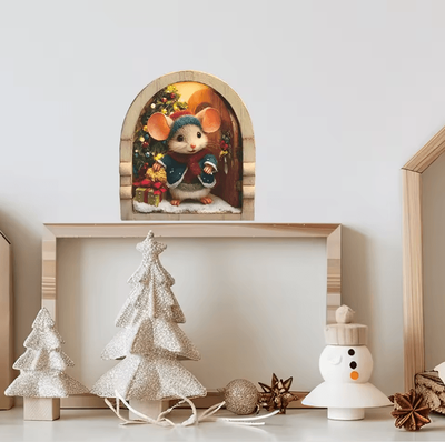 Uplift Curations Cute Christmas Mouse Wall Stickers For Festive Home Decor f